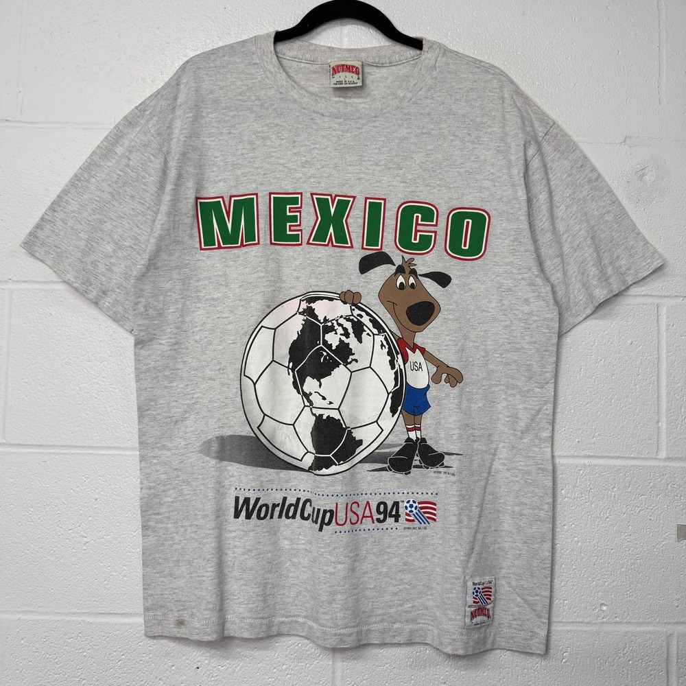 Vintage Adidas Mexico Soccer T-shirt Men's L Nutmeg Football 90s FIFA World Cup